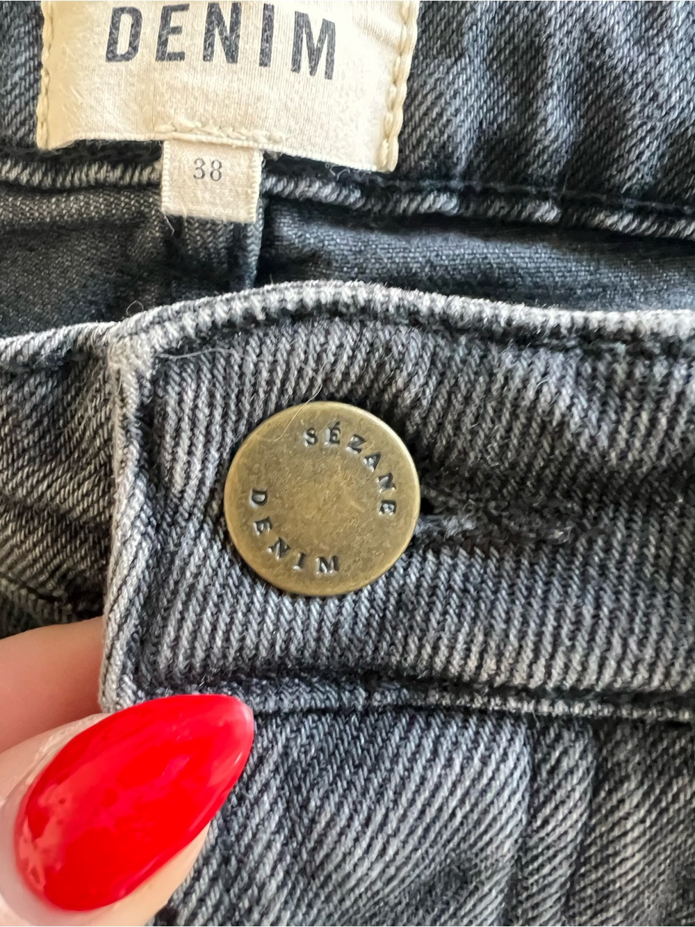 Sezane Brut Sexy Jean Straight Leg Charcoal Black Size US 6/EU 38 - Picture 9 of 10